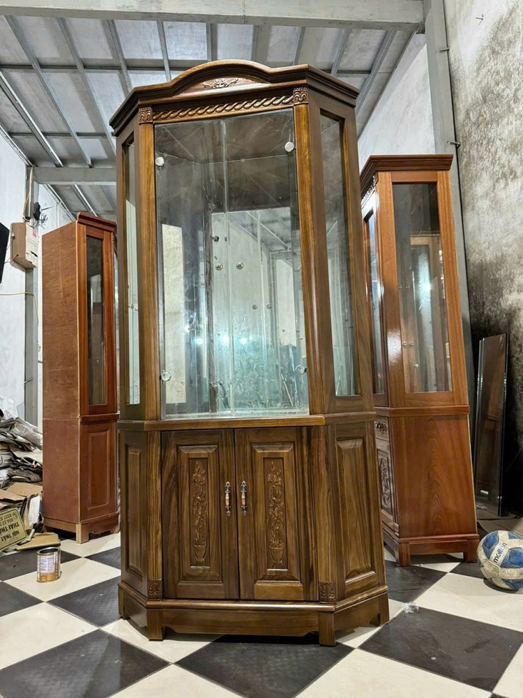 Tủ Ly Góc Phòng Khách Gỗ Hương xám TR32