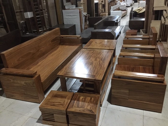 Bộ ghế phòng khách gỗ hương xám BG13