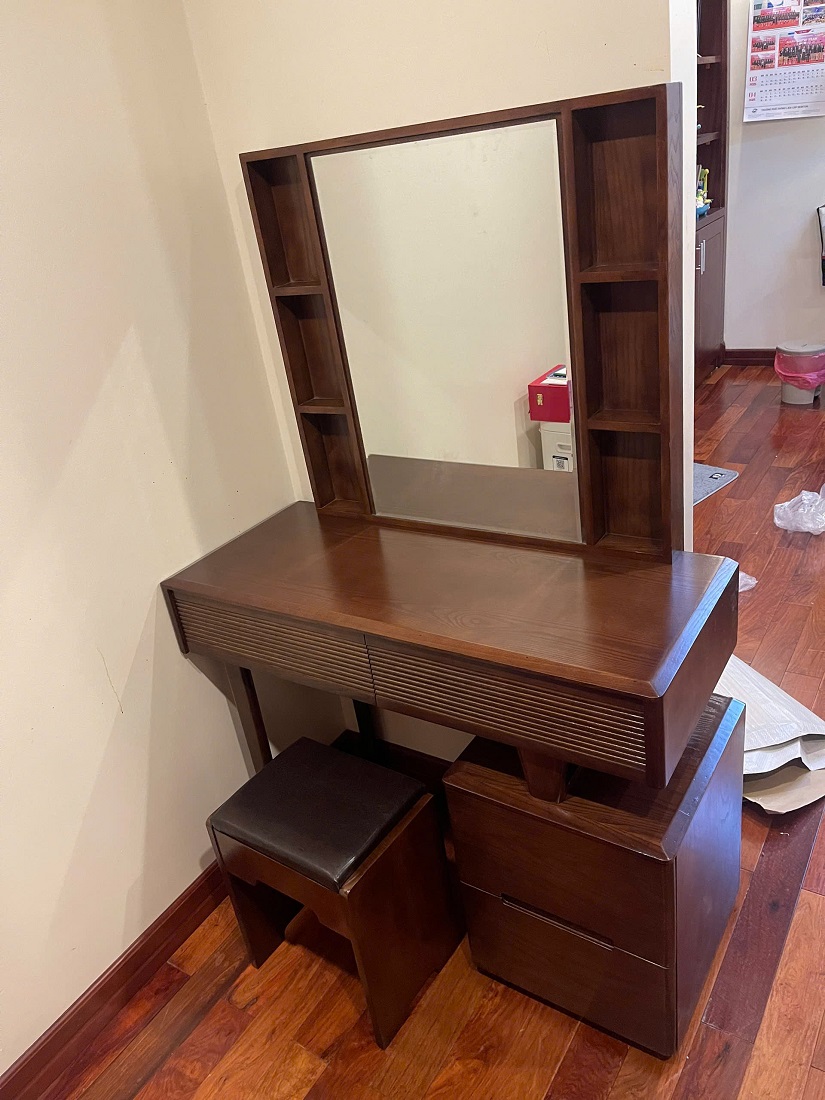 Bàn Trang Điểm Hiện Đại Gỗ Sồi Màu Nâu Óc Chó BTD55
