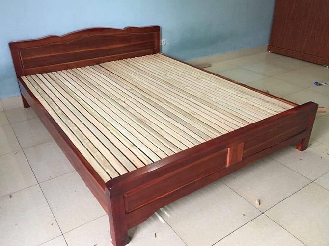 Giường Ngủ Gỗ Xoan Giá Rẻ Sinh Viên GN03